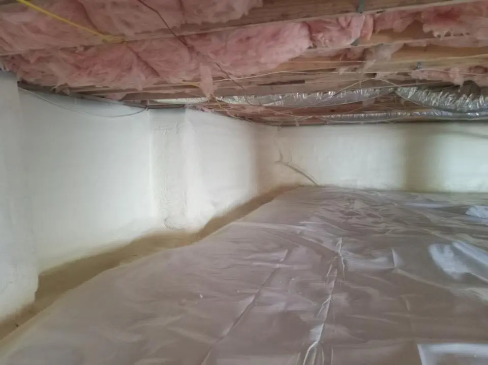 Crawl space encapsulation with closed-cell spray foam for Metal Roof Coating in Champaign